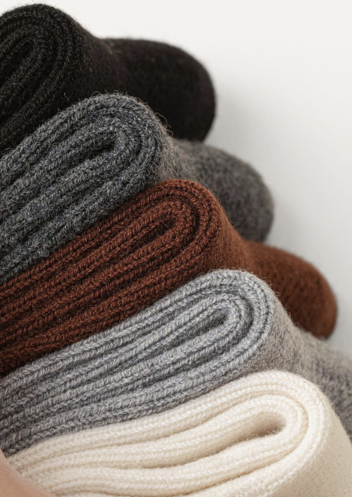 Light Gray Ultra-Soft Ribbed Merino Wool Socks